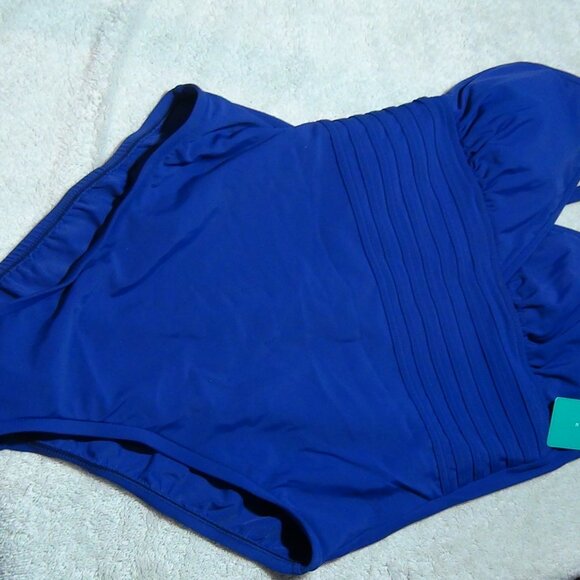 Aqua Green Women PURPLE UPF 50 Waist Detail Over the Shoulder One Piece Swim - Picture 2 of 14